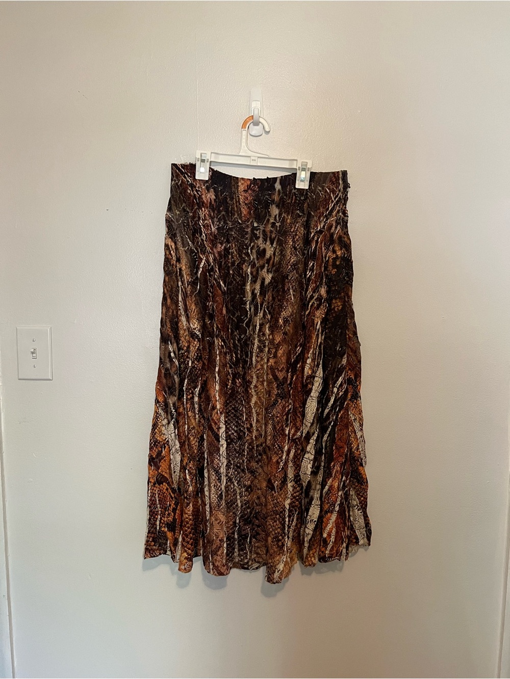 Reba Brown Multi-Tone Animal Print Midi Skirt